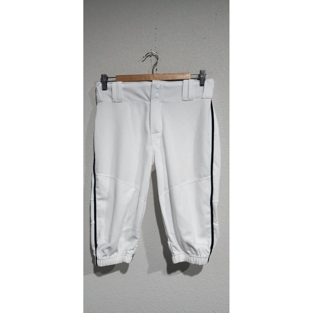 Alleson Athletic White Black Stripe Baseball Pants Youth Size L